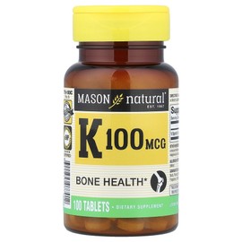 Mason Natural Vitamin K 100mcg 100 Tablets, 6 Count / Mason Natural 비타민 K 100mcg 100정, 6개