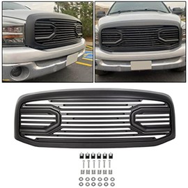 ECOTRIC For 2006 2007 2008 2009 RAM 1500 2500 3500 Front Big Horn Grille Replacement Shell(W/O Light, Black)