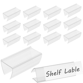 30pcs Plastic Label Holders, Shelf Tag Display Stand with Blank Labels for Supermarket, Retail, Mini Storage Bins