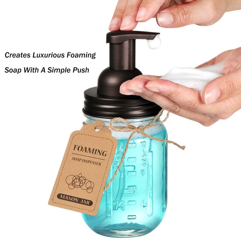 Amolliar Mason Jar Foaming Soap Dispenser Lids, Plastic Pump Rustproof