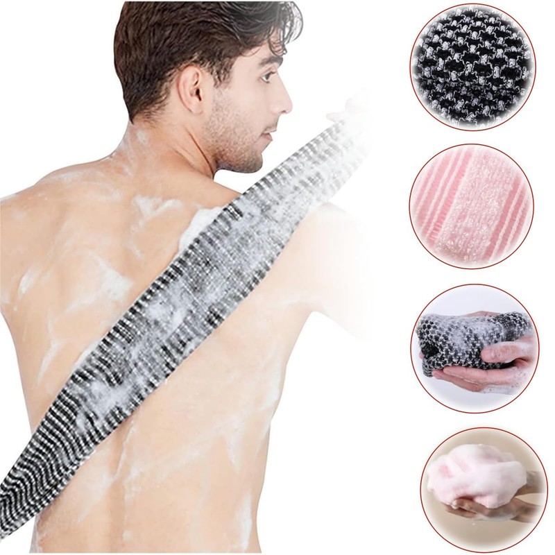 2 Pack Back Scrubber for Shower Bath,Scrub Wash Cloth,Exfoliating Washcloth