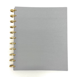 Talia Discbound Notebooks, Planner, Customizable, With 1" Gold Discs (Cool Gray, Letter (8.5in x 11in))