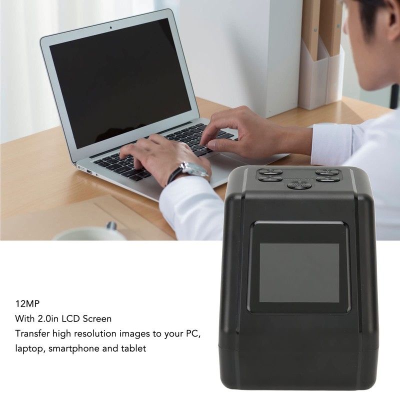 Film Slide Scanner with 2.0in LCD Screen, Converts Color &