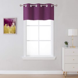 SeeGlee - Cortinas opacas con aislamiento térmico, color morado ciruela, con ojales en la parte superior para sala de estar (36 x 16 pulgadas, 1 unidad)