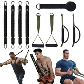 POWLIF Home Gym Equipment Resistance Bands, Dual-Handle Design, Door Anchor, Door Workout Equipment for Triceps, LAT, Arms, Back, Abs, Shoulder (Set-A)