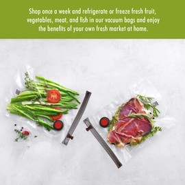 ZWILLING Fresh & Save Vacuum Sealer Bags, 1 Gallon, Reusable Food Storage Bags for Meal Prep, Reusable Snack Bags, Reusable Sous Vide Bags, 15 x 11.2 x 5.7 inches, Set 20-pc, Medium, Clear