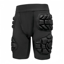 Jormino 4-Pad Girdle with Hip & Thigh Guards for Padded Support, Impact Protection Short Tights with Cup Pocket L