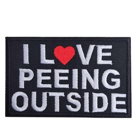 I Love Peeing Outside Iron on Patch, Soft Thin Sew On Embroidered DIY Applique Accessories for Clothes Hats Bags Jacket Jeans Backpacks