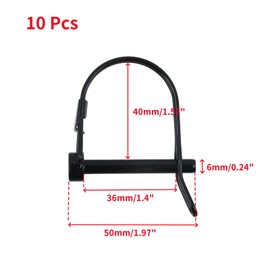 Oedema 10 Pcs Wire Lock Pins 1/4 Inch Heavy Duty Shaft Locking Carbon Steel Trailer Pin Locking Pin for Hitches Trailers Wagons Towing