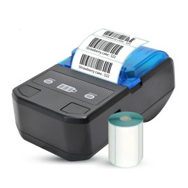 Thermal Label Maker Machine, USB & Bluetooth 58mm Thermal Label Printer 203dpi, Compatible with Windows/Android/iOS/Linux, for Small Business, Home, Office