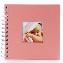 Copeflap Scrapbook Album Handmade Photo Frame with Cutout Window 175×175mm 20 Sheets (Pink)