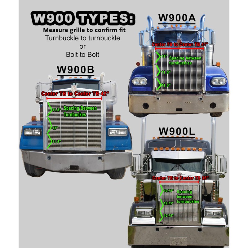 GrilleAdz Premium Mesh Bug Screen for Kenworth W900B (Bug Screen