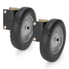 YONSIN 8" Heavy Duty Gate Wheel Caster for Metal Tube Gate, Gate Helper Support Side-Mounted Wheel for Swing Gate Farm Gate Chain Link Fence Gate, Fits 1-5/8" to 2" Tube Gate Frames, Black, 2 Pcs