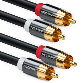 deleyCON PREMIUM 2m HQ Stereo Audio RCA Cable - 2x RCA Plug to 2x RCA Plug - METAL - gold-plated