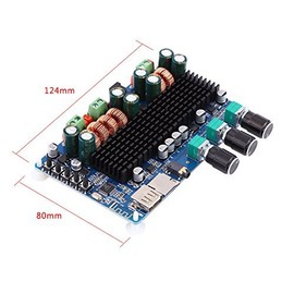 Amplifier Board Digital 2.1 Channel Amplifier Board Bluetooth USB TF Input 50W + 50W Stereo 100W Subwoofer Output