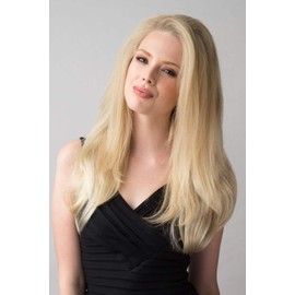 Straight half wig with high crown; height boosting technology: Claudia copper and cherry red #350/39