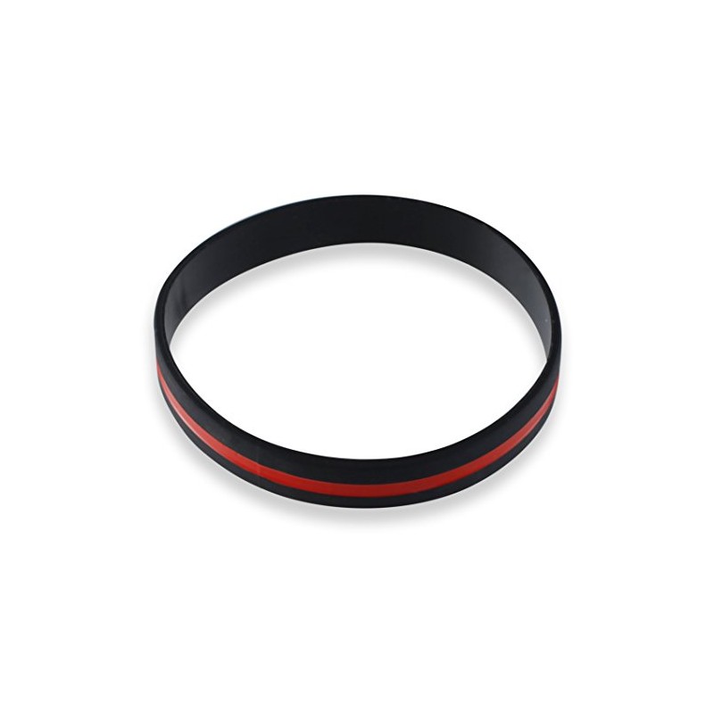 Forge Firefighter Awareness Support Thin Red Line Silicone Wristband Bracelets