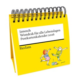 Wondrak für alle Lebenslagen. Postkartenkalender 2026: Mit Zitaten und Illustrationen von Janosch – Ausgezeichnet mit dem Kalenderpreis des Deutschen ... 53 perforierten Postkarten zum Heraustrennen