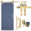 Rio Salto Gold Barn Door Hardware Kit Adjustable 72" Length Sliding Hardware 6FT Modern Barn Interior Gold Brushed Brass Panel Hardware - Hardware ONLY (Hardware Kit Plus, 6 Feet - Single Door)
