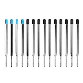 SMOOTHERPRO Gel Ink Refills 14 Pack for Bolt Action Pen and Metal Pen Compatible with Parker 0.5mm Black Blue (PR1408)