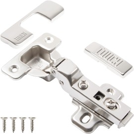 TOUCH Cabinet Hinges (10 Pairs, 20 PCS) Frameless Cupboard Door Hinge 3/8" Inch Half Overlay Concealed European Clip-On Hinges for Kitchen Cabinet 3-Way Adjustable with Screws