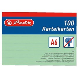 Herlitz Index Cards A4/A5/A6/A7/A8 Pack of 100
