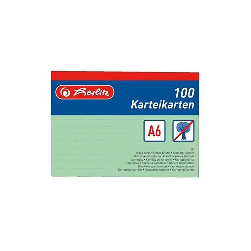 Herlitz Index Cards A4/A5/A6/A7/A8 Pack of 100