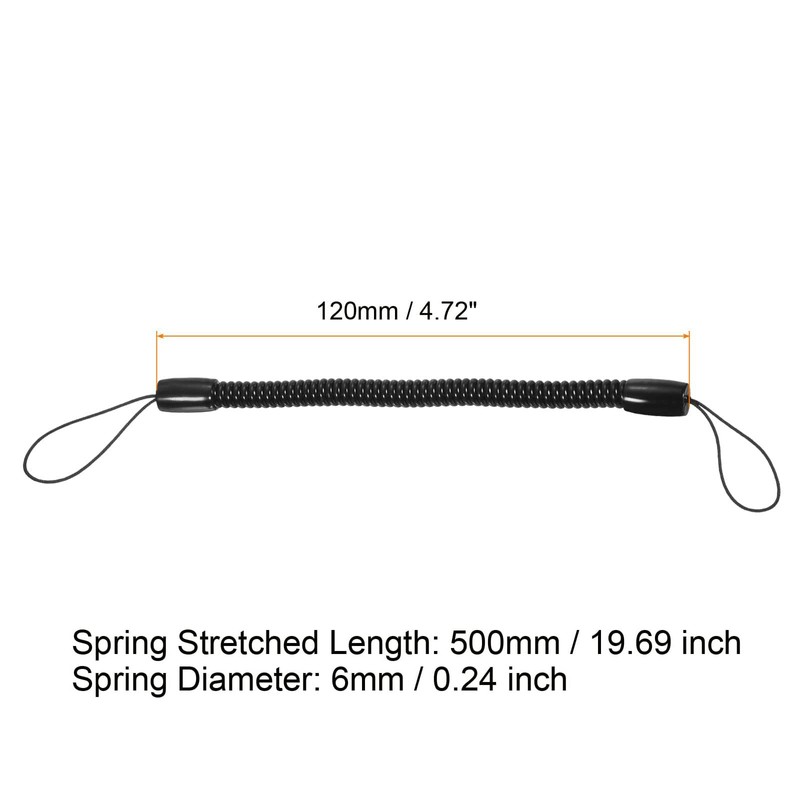 TOP-VIGOR 8Pcs Elastic Tether Lanyard, 6mm Dia x 120mm Retractable
