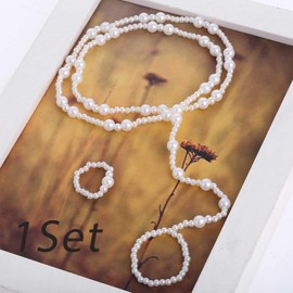 Yheakne Boho Pearl Barefoot Sandal Anklet Gold Pearl Ankle Bracelet Toe Ring Anklet Vintage Summer Foot Chain Jewelry for Women and Girls (2 Layer)