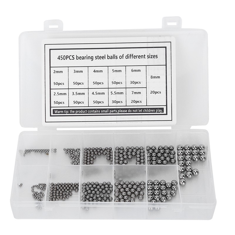 450Pcs Bearing Steel Balls Classification Kit High Hardness Caster Accessories
