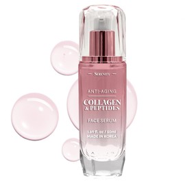 Serenity Dew Collagen & Peptides Face Serum - Dermatologist Tested Anti-Aging Korean Skin Care - Firms Hydrates Improves Skin Tone - Clean Vegan Beauty Formula - 1.69 Fl Oz