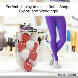 Acrylic Plinth Display Riser Box with One Open Side Versatile Clear Column 12" x 12" x 24" No Lid Merchandise Socle or Storage Bin or Retail Product Riser No Assembly by Marketing Holders