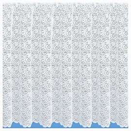 Maple Textiles White Net Curtain, Seychelles Heavy Design Lace Curtain, Cut To Width Sold by the Metre and sent in one piece. (60" (153) cm Drop)