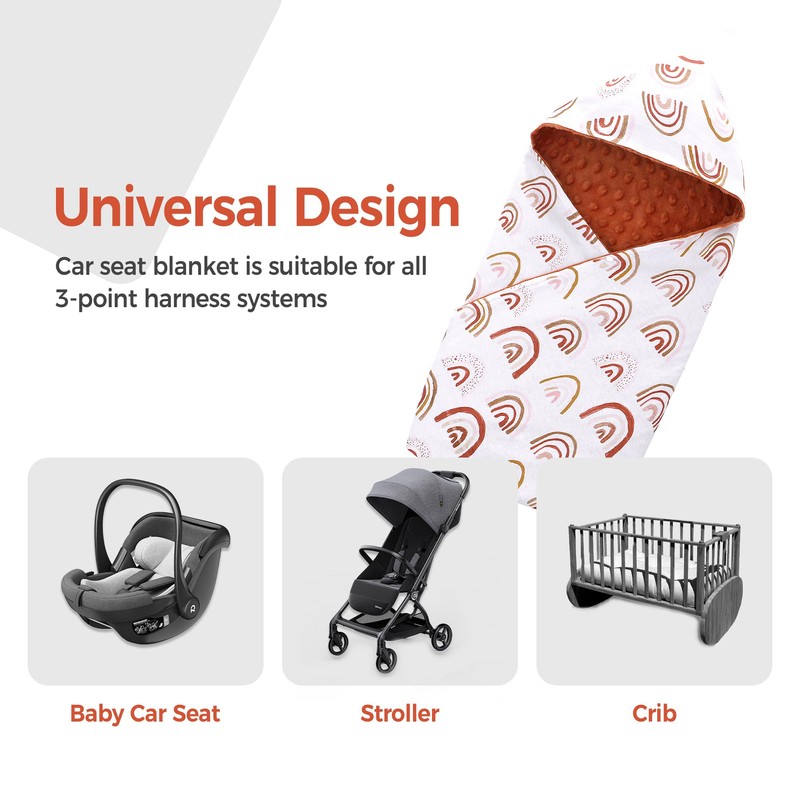 Miracle Baby Car Seat Blanket for Babies, Minky Dot Carseat