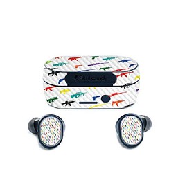 MightySkins Carbon Fiber Skin for Skullcandy Sesh True Wireless Earbuds - Fun Guns | Protective, Durable Textured Carbon Fiber Finish | Easy to Apply, Remove, and Change Styles | Made in The USA