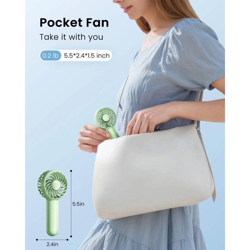 Gaiatop Mini Portable Handheld Fan, 3 Speed Powerful Battery Operated