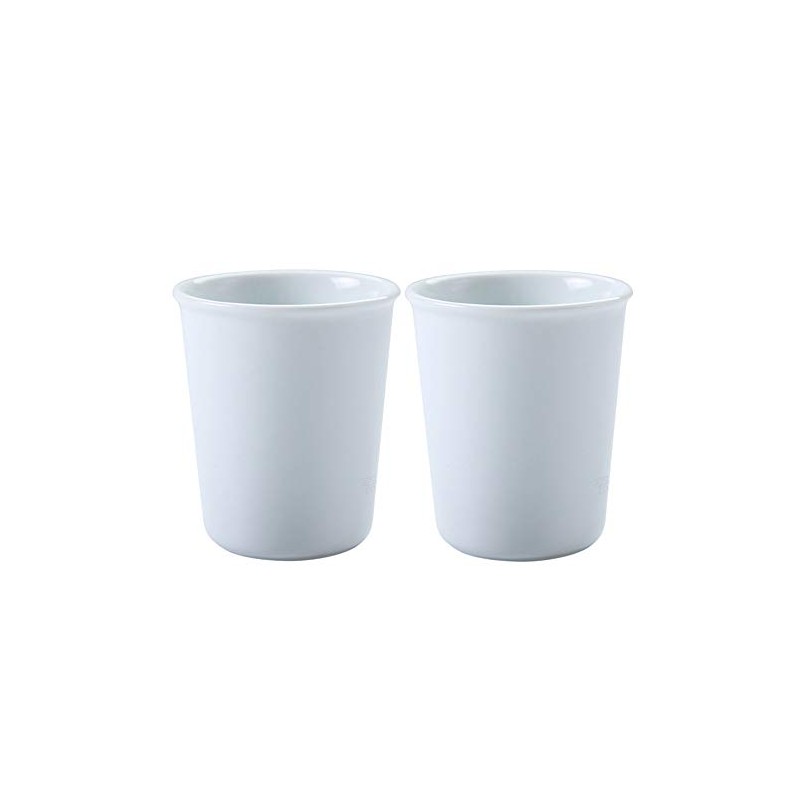Gaolinci 2 Pcs Simple White Ceramic Mouthwash Cups, Bathroom Brushing