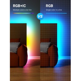 TJOY 16.4FT RGB+IC LED Strip Lights, Smart Wi-Fi LED Lights Work with Alexa & Google Home, Color Segment DIY, Led Lights for Bedroom, Remote&APP Control, Color Changing Strip Light for Home