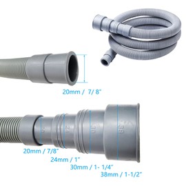 3 Meter Washing Machine Drain Hose Flexible Dishwasher Drain Hose Extension Kits Corrugated Washers Discharge Hose with Extension Adapter