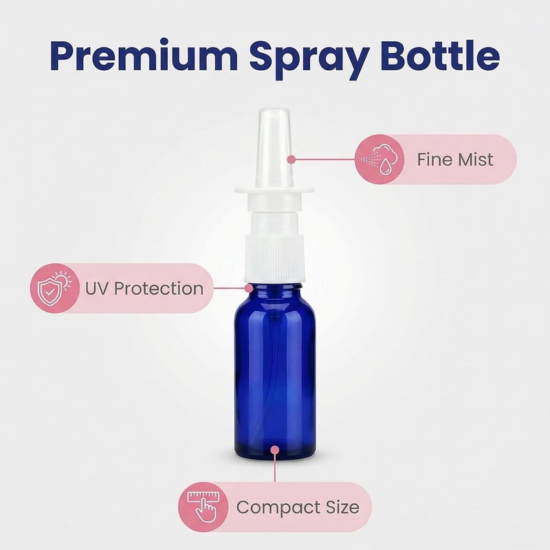 ericotry 6PCS 10ml/0.34oz Empty Glass Refillable Nasal Spray Bottles Fine