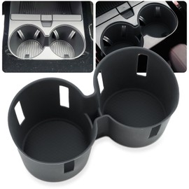 Auovo Car Cup Holder Insert for Toyota Prius Accessories 2023 2024 2025 2026 Non-Slip Silicone Cup Coaster Black
