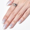 GLAMERMAID Cat Eyes French Tip Press on Nails Short Almond,