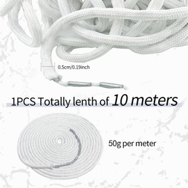 500 g Lead Tape for Curtains, 10 m Weight for Curtains, Lead Chain, Adds Pleats, Curtain Weight Bottom, Perfect Pleats, Curtain Fabrics, Mosquito Net, Outdoor Smooth Suspension (50 g/m)