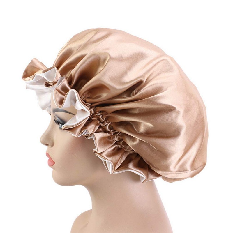 JK Home Women Bonnet Double Layered Adjustable Sleep Cap Reversible