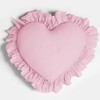 OHS Pink Heart Cushion, Soft Comfy Heart Pillow with Frills