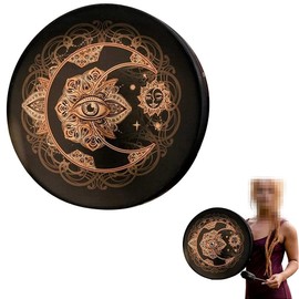 Shaman Drum,Bodhrans Frame Drums Siberian Drum Spirit Music Handmade Shamanic Drum with Drum Stick for Music Lovers Decor (Eye size fits all)