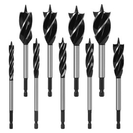 Pilikoll 9 Pcs Auger Drill Bit Set Wood Drill Bit Auger Drill Bit for Wood Fast Cut Woodworking Drill Bit Set for Soft & Hard Wood, Plastic, Drywall (10mm,12mm,14mm,16mm,20mm,22mm,25mm,32mm,35 mm)