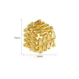 14K Gold Hexagon Earrings, Step-Cut Moissanite Geometric Gala Jewelry for Women (Yellow,14K)