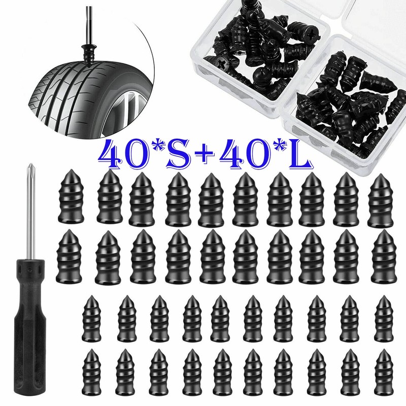 80PCS Tire Repair Rubber Nail Car Tire Repair Screw in