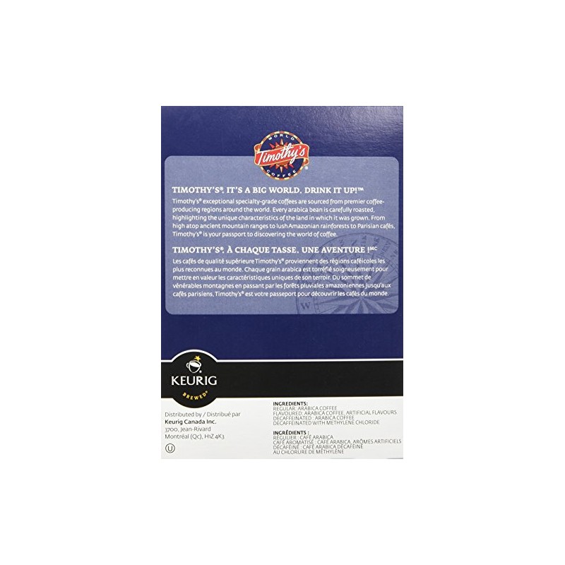 Timothy's Breakfast Blend Coffee, K-Cup Portion Pack for Keurig Brewers